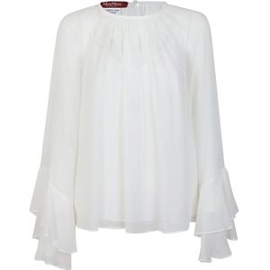 Max Mara Studio, Dames, Blouses & Shirts, Wit, Maat: XS Zijde,
