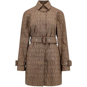 Versace, Dames, Mantels, Beige, Maat: 2XS Katoen,