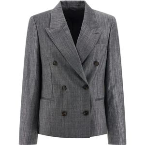 Brunello Cucinelli, Dames, Jassen, Grijs, Maat: S Zijde,