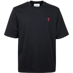 Ami Paris, Heren, Tops, Zwart, Maat: S Katoen,