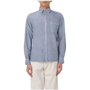 Eleventy, Heren, Overhemden, Blauw, Maat: XL Katoen,