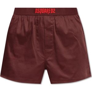 Dsquared2, Dames, Korte broeken, Rood, Maat: L Katoen,