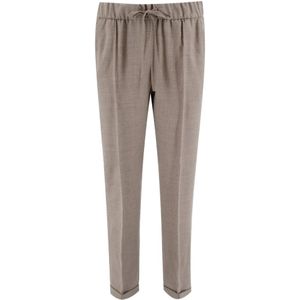 Le Tricot Perugia, Dames, Broeken, Bruin, Maat: S Wol,