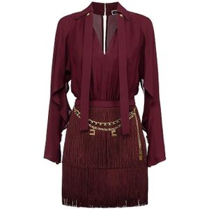 Elisabetta Franchi, Dames, Jurken, Rood, Maat: L Viscose,