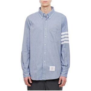 Thom Browne - Lichtblauw Gestreept Overhemd - Heren - Katoen