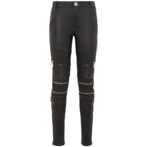 Philipp Plein, Dames, Broeken, Zwart, Maat: XS Katoen,