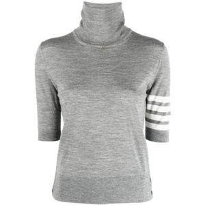 Thom Browne, Dames, Truien, Grijs, Maat: 2XS Wol,