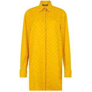 Roberto Cavalli, Dames, Blouses & Shirts, Geel, Maat: XS Zijde,