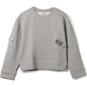Ganni, Dames, Sweatshirts & Hoodies, Grijs, Maat: S/M Katoen,