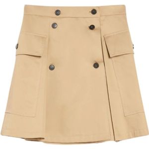 Weekend Max Mara, Dames, Rokken, Beige, Maat: 3XS Katoen,