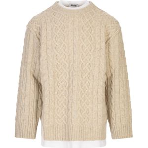 Moschino, Heren, Truien, Bruin, Maat: S Wol,