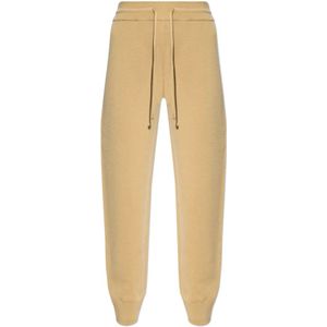 Burberry, Dames, Broeken, Beige, Maat: L Wol,