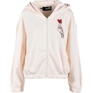 Love Moschino, Dames, Sweatshirts & Hoodies, Beige, Maat: S Katoen,