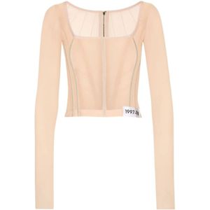 Dolce & Gabbana, Dames, Tops, Beige, Maat: S Zijde,