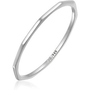 Elli - Geo Look - Ring - Grijs - 585 Witgoud - 14 Karaat - 54 MM