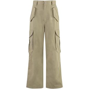 Bottega Veneta, Dames, Broeken, Beige, Maat: 4XS Katoen,