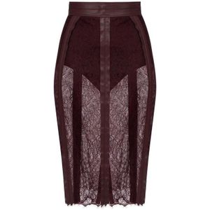 Elisabetta Franchi, Dames, Rokken, Bruin, Maat: XL Polyamide,