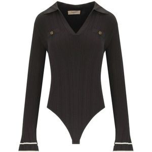 Twinset, Dames, Tops, Bruin, Maat: XS Viscose,