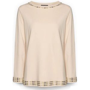 Elena Mirò, Dames, Tops, Beige, Maat: XS Nylon,