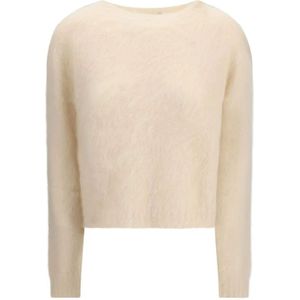 Max Mara Studio, Dames, Truien, Beige, Maat: 3XS Mohair,