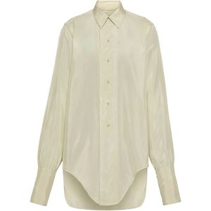 Maison Margiela, Dames, Blouses & Shirts, Beige, Maat: XS Viscose,