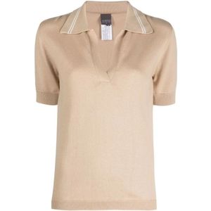 Lorena Antoniazzi, Dames, Tops, Beige, Maat: 2XS Katoen,