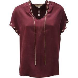 Michael Kors, Dames, Blouses & Shirts, Rood, Maat: S Zijde,