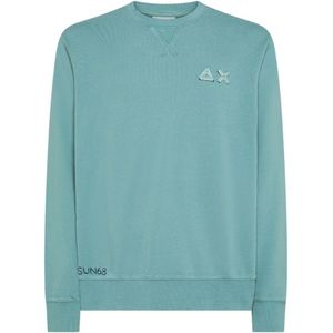 Sun68, Heren, Sweatshirts & Hoodies, Groen, Maat: S Fleece,