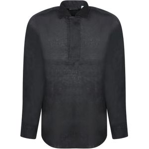 Tagliatore, Heren, Overhemden, Zwart, Maat: 4XL Linnen,