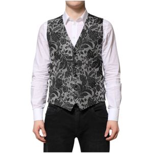 Dolce & Gabbana, Heren, Pakken, Grijs, Maat: M Brokaat,