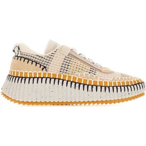 Chloé, Dames, Schoenen, Veelkleurig, Maat: 38 1/2 EU Linnen,