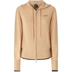Pinko, Dames, Sweatshirts & Hoodies, Beige, Maat: XS Wol,