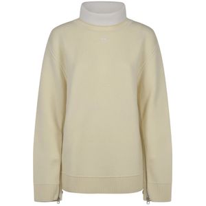 Courrèges, Dames, Truien, Beige, Maat: XS Wol,