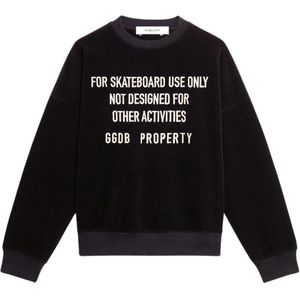 Golden Goose, Heren, Sweatshirts & Hoodies, Zwart, Maat: L Katoen,