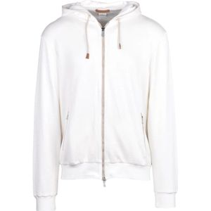 Eleventy, Heren, Sweatshirts & Hoodies, Wit, Maat: XL Katoen,