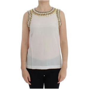 Dolce & Gabbana, Dames, Tops, Wit, Maat: XS Zijde,