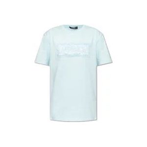 Versace T-shirt met logo , Blue , Dames , Maat: 2XS