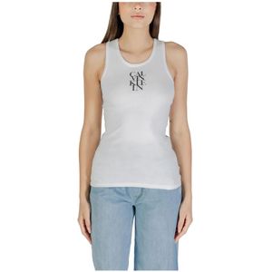 Calvin Klein Jeans, Dames, Tops, Wit, Maat: M Katoen,