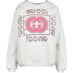 Gucci Katoenen Sweatshirt , White , Dames , Maat: XS