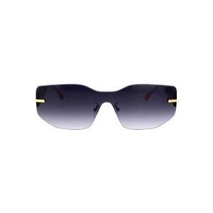 Fendi Glamoureuze maskervormige zonnebril met donkerblauw verloopglas , Yellow , unisex , Maat: ONE Size