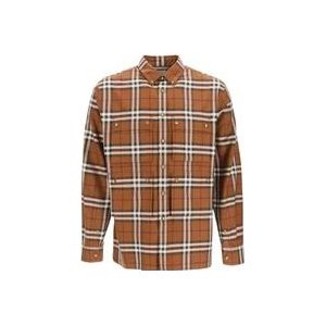 Burberry Stijlvolle Bruine Casual Overhemd voor Heren , Brown , Heren , Maat: M