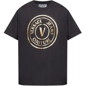 Versace Jeans Couture, Heren, Tops, Zwart, Maat: L Katoen,