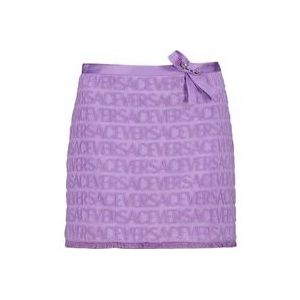 Versace Korte Geruwde Rok , Purple , Dames , Maat: XS