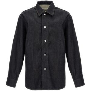 Jil Sander, Heren, Overhemden, Blauw, Maat: L Denim,