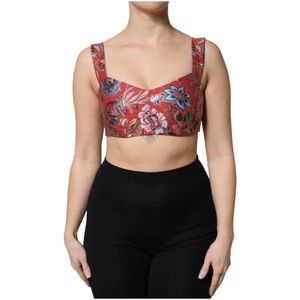Dolce & Gabbana, Dames, Tops, Rood, Maat: XS Brokaat,