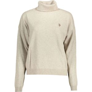 U.s. Polo Assn., Dames, Truien, Beige, Maat: XL Wol,