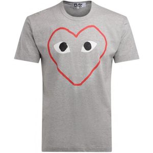 Comme des Garçons Play, Heren, Tops, Grijs, Maat: XL Katoen,