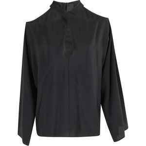 Federica Tosi, Dames, Blouses & Shirts, Zwart, Maat: S Zijde,