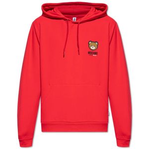 Moschino, Heren, Sweatshirts & Hoodies, Rood, Maat: XS Katoen,