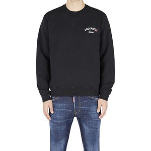 Dsquared2, Heren, Sweatshirts & Hoodies, Zwart, Maat: M Katoen,
